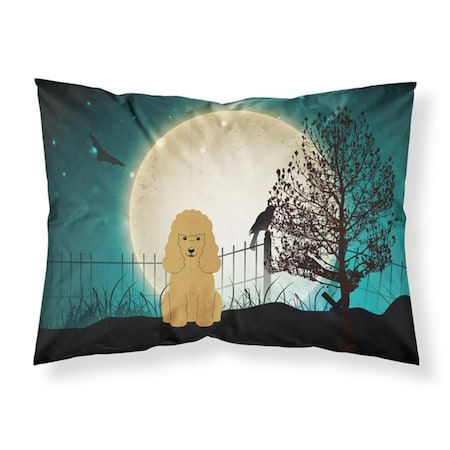 Micasa Halloween Scary Poodle Tan Fabric Standard Pillowcase, 20.5 x 0.25 x 30 in. MI727106